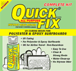 All Purpose Quick Fix is a specially formulated U.V. curing resin designed for repairing polyester and epoxy surfboards. The resin is clear, strong, easy to use, has no styrene odor, and will clean up with water. This All Purpose Quick Fix is non-hazardous (non-hazmat) and is suitable for airline travel. $30