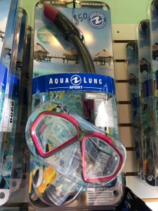 Aqua Lung Pro Series: Hawkeye Mask. Hypoallergenic silicone face skirt. Splashguard top on snorkel designed to prevent surface water from entering the snorkel. $50